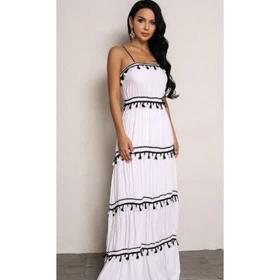 tassel dress maxi