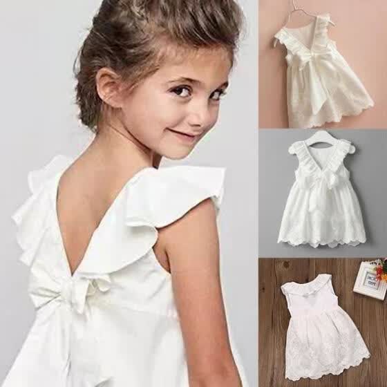 Kids Baby Girls Tulle Lace Tutu Dress Wedding Party Pageant Princess Dress 0-8Y