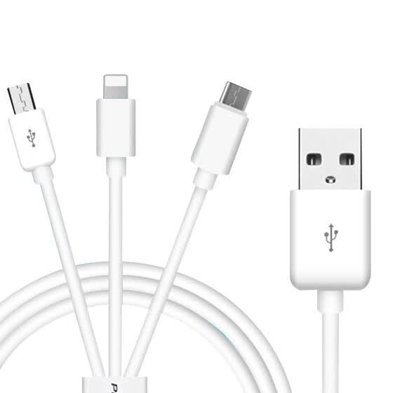 Shop PISEN TypeC/Micro USB/Lightning three in one Charging and data transferring cable Online