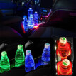 5 Color Optional Cool Solar Led Light 6.8cm Cup Holder Pad Mat For Auto