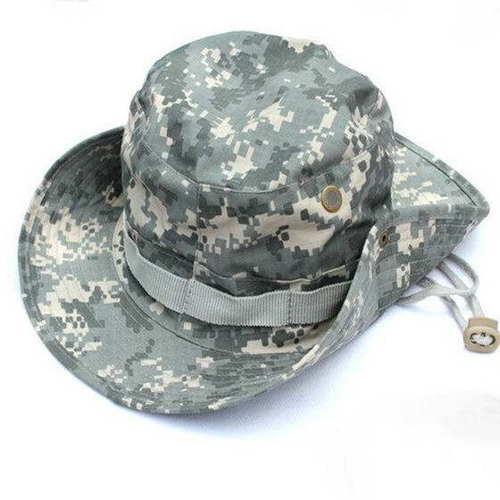 Breathable Boonie Fisherman Hat Wide Brim Sun Cap Military Camouflage Bucket Hat