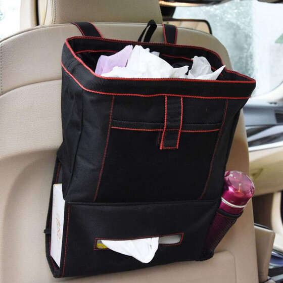 internal,Waterproof Polyester Oxford Car Trash Can Garbage Hanging Bag Holder Container Storage Bag Organizer Bag