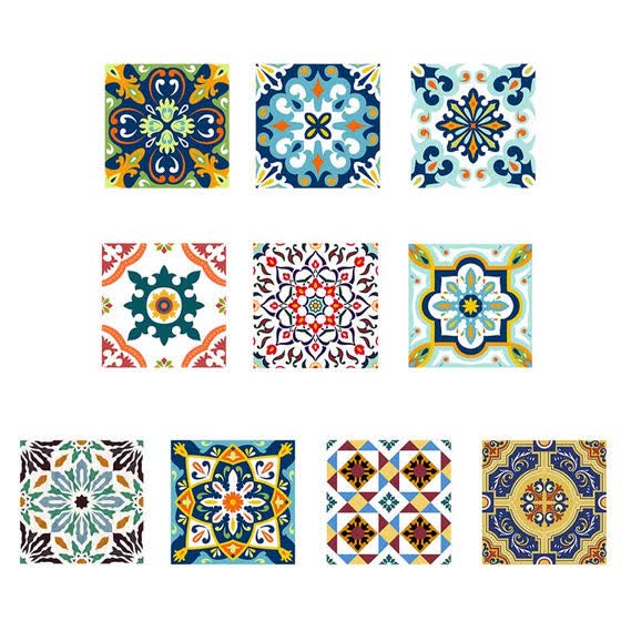 Shop Retro Flowers Waterproof Tiles Stickers Bathroom Kitchen Wall