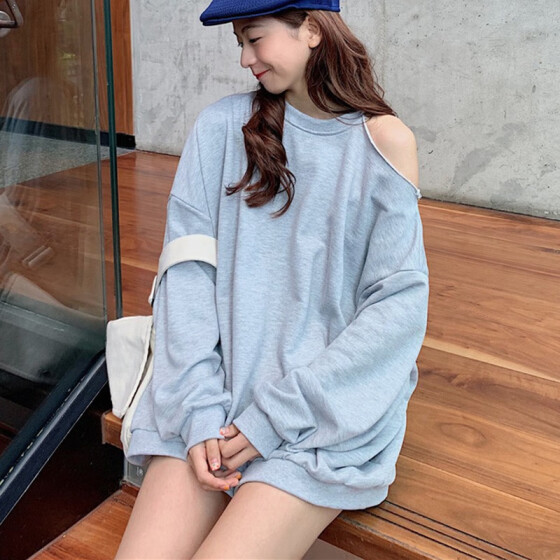 Shop New Autumn Women Oversized T Shirt Korean Style Sexy Ladies Loose Long Sleeved T Shirt Female Hip Hop Streetwear T Shirt Online From Best T Shirts On Jd Com Global Site Joybuy Com