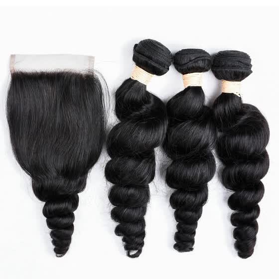 Shop Beaudiva Brazilian Human Hair Weave Loose Wave Bundles With