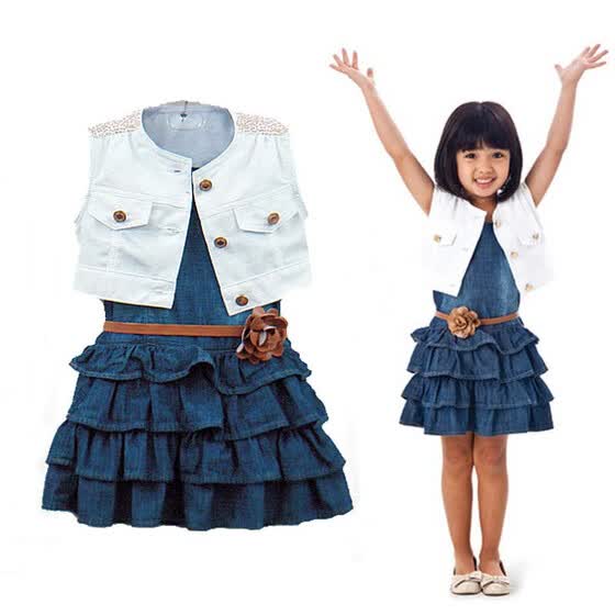 Shop New 2 Pcs Dress Jacket Suits Girls Summer Models Vest Jeans Hot Sale Children Girls Clothes Jeans Fit 2 7 Years Online From Best Clothing Sets On Jd Com Global