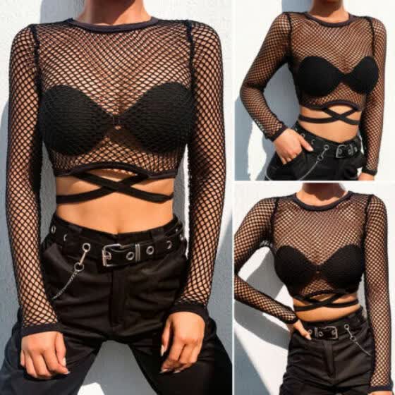 fishnet long sleeve shirt