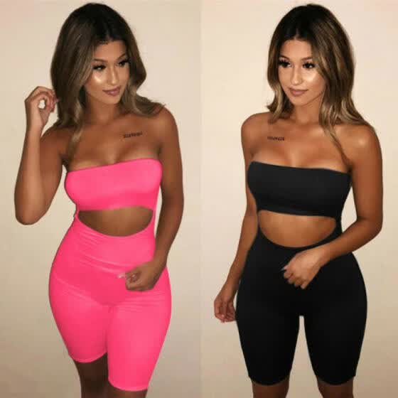 strapless v neck jumpsuit