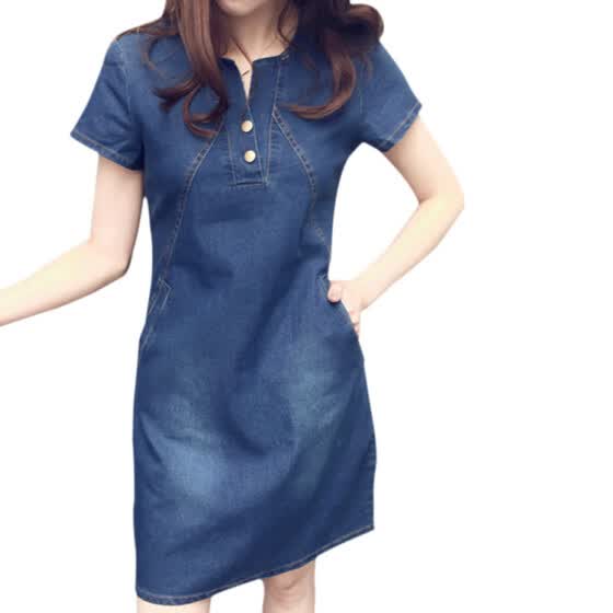 women's plus size blue jean dresses