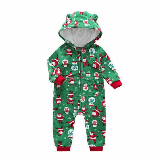 Newborn Baby Girl Boy Fox Printed Clothes Hoodie Romper Jumpsuit Outfits Winter