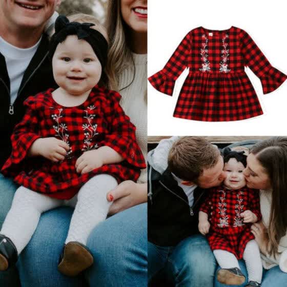christmas plaid dress baby