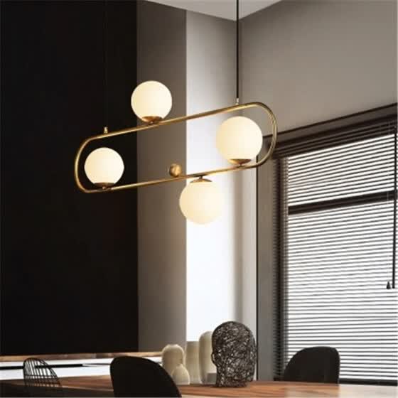 Hl487721 Cream Glass Globe Led Chandelier Oval Ring Hl487721 Cream Glass Globe Led Chandelier Oval Ring In Gold For Bar Counter Cafe