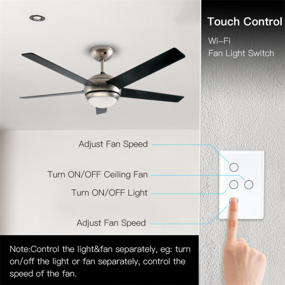 Shop Smart Wifi Fan Light Switch In Wall Ceiling Fan Lamp Switch