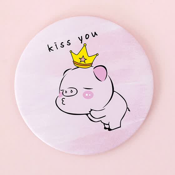 Shop Romantic Pink Makeup Mirror Mini Round Cartoon Mirror Girl Portable Mirror Online From Best Mirrors On Jd Com Global Site Joybuy Com