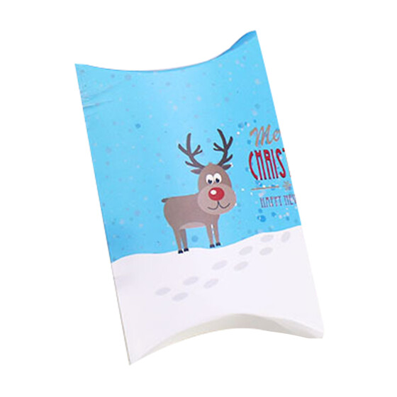 10Pcs Christmas Gift Bag Pillow Shape Xmas Tree Paper Candy Boxes Present Pouch