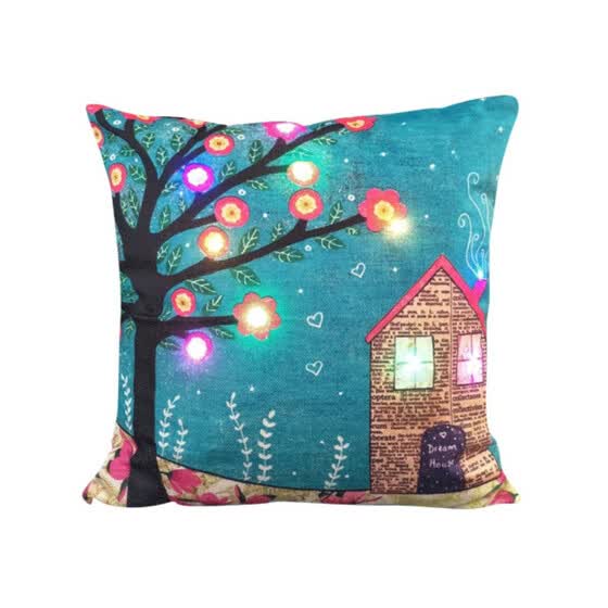 Shop Christmas Led Lights Lit Pillow Cushions Happy Festival
