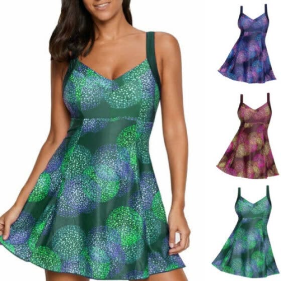 plus size push up swim dress