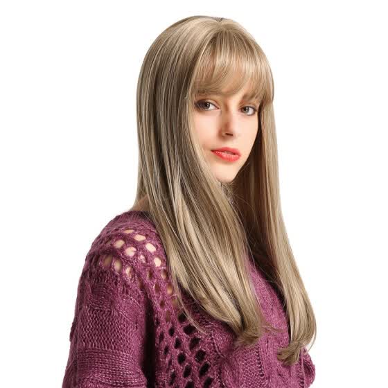 Shop Gobestart Chemical Fiber Hair Wig Women Fashion Thin Bangs Long Straight Hair Wig Online From Best Styling Tools On Jd Com Global Site Joybuy Com