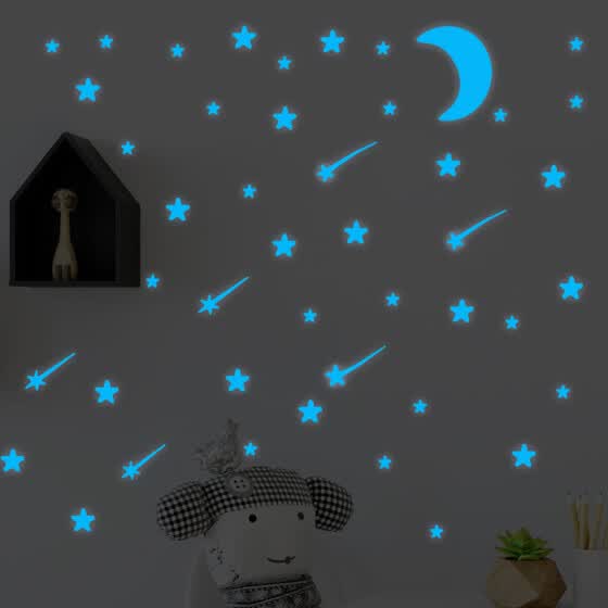 Shop 110pc Wall Stickers Fluorescent Glow In The Dark Stars Light