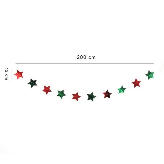 Shop Red And Green Stars Bunting Banner Flags Garland For Wedding