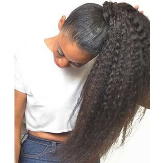 Shop Kinky Straight Ponytails Clip In Human Hair Ponytail
