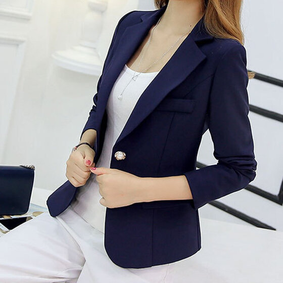 Coolred-Women Long Sleeve Skinny Short OL 1-Button Casual Outwear Blazer