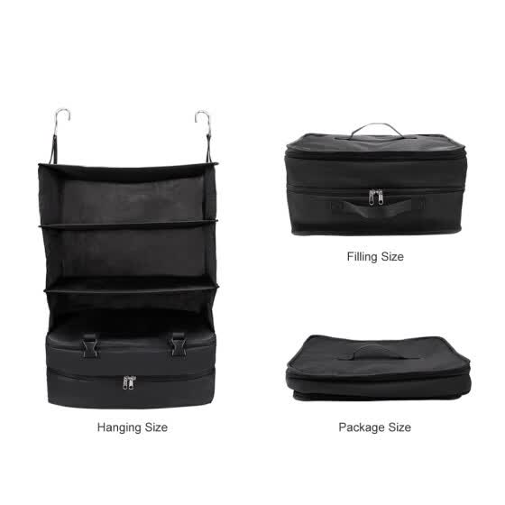 Shop Portable Travel Luggage Organizer Shelf 3 Layers Hanging