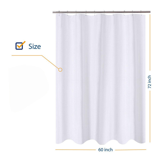 Fabric Shower Mildew Resistant Washable Water Repellent Spa Bathroom Curtains