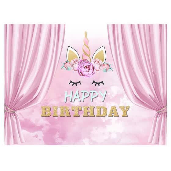 Shop Unicorn Pink Flowers Photography Background Cotton Birthday