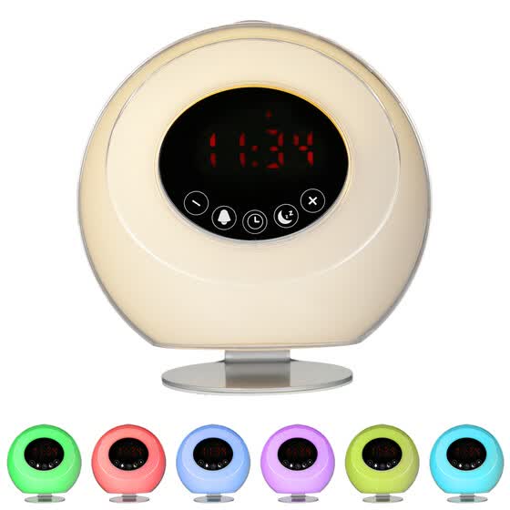 Usb Rechargeable Led Wake Up Light Alarm Clock Sunrise