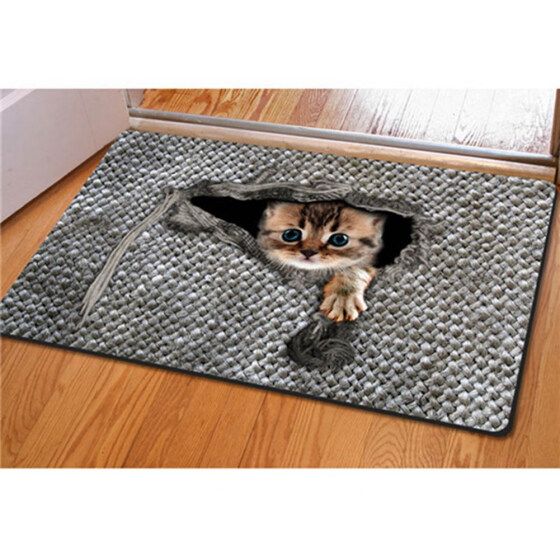 Shop Fashion Kawaii Floor Mats 3d Cute Cat Animal Print Bathroom