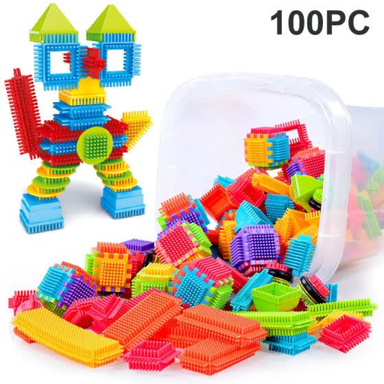 100pcs Bristle Shape 3D Building Blocks 