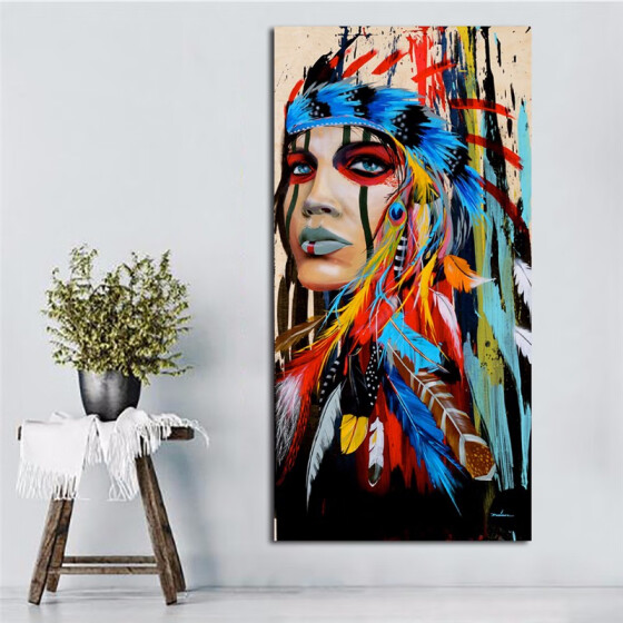 Feathered Canvas Painting, Canvas Painting For Living Room Indian