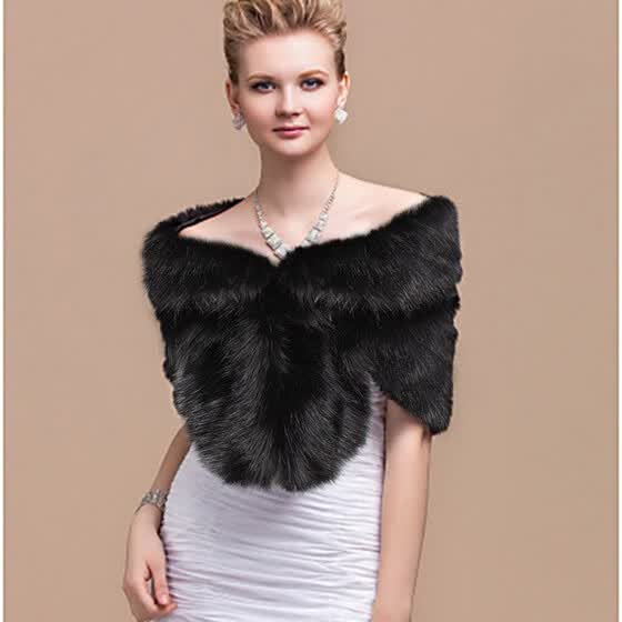 Shop Fashion Bridal Faux Fur Lapel Shawl Formal Cheongsam Wedding
