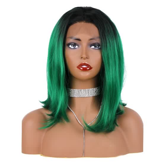 Shop Strongbeauty Medium Length Lace Front Two Color Ombre Black