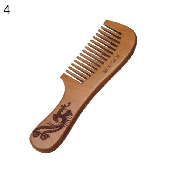 Shop Dragon Phoenix Engraved Peach Wood Healthy Massage Anti