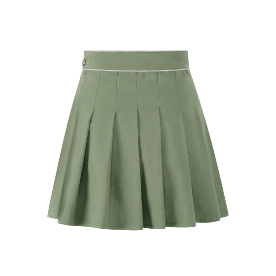 Shop Women's Pleated Skirt High Waist Button Fashion Skirt Online from ...