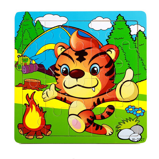 Toys for Baby Colorful Wooden Puzzle Animal Educational Developmental Baby T1