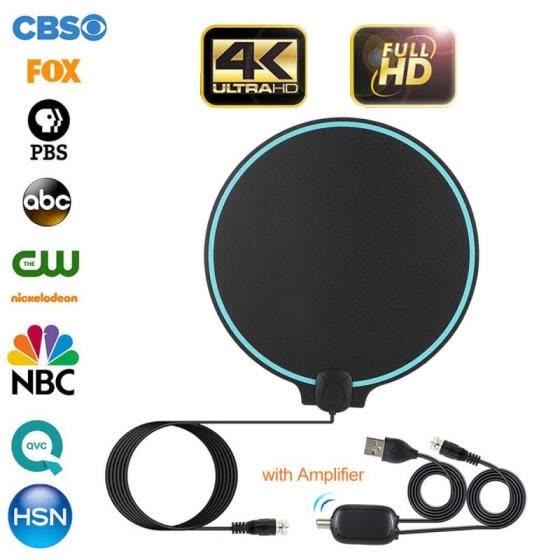 Amazon.com: Amplified HD Digital TV Antenna - Support 4K 1080p and All  Older TV's - Indoor Smart Switch Amplifier Signal Booster - Coax HDTV  Cable/AC Adapter: Home Audio & Theater