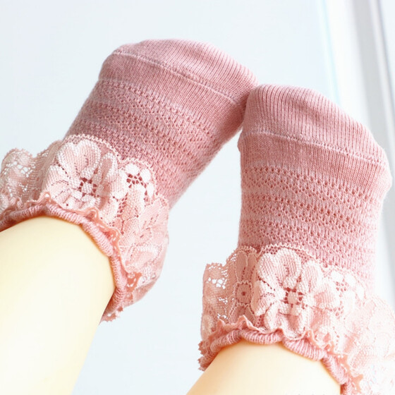 TraveT 5 Pairs Cute Toddler Newborn Bowknot Socks Lovely Soft Elastic Ankle Socks for Baby Girls Boys,M