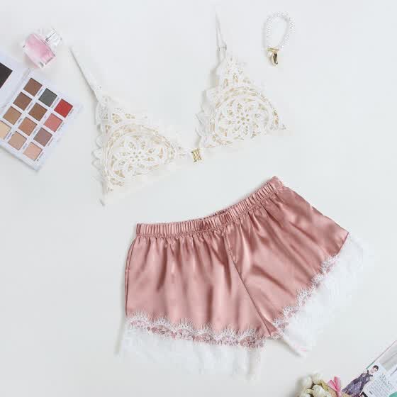 silk bra and shorts set