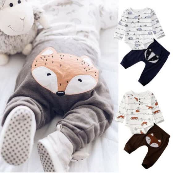 fox print baby clothes