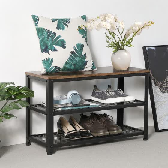 Shop 3 Tier Shoe Rack Industrial Shoe Bench For Entryway Shoe Storage Organizer Rack Online From Best Living Room Furniture On Jd Com Global Site Joybuy Com