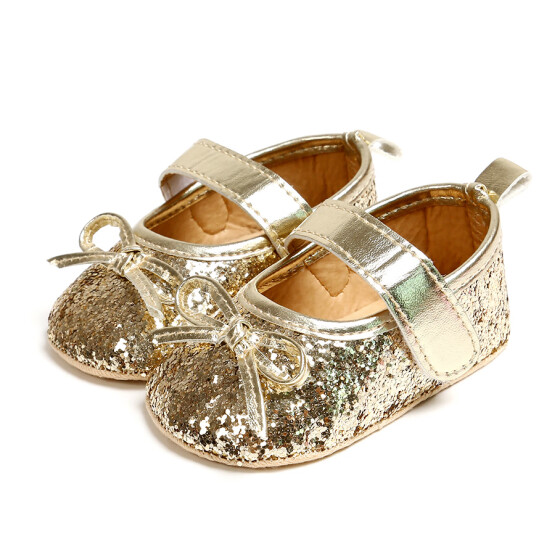 gold sequin baby shoes