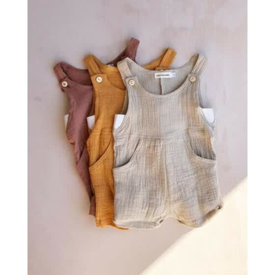 baby boy linen overalls