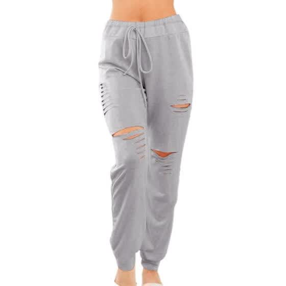 ladies elasticated waist cargo trousers