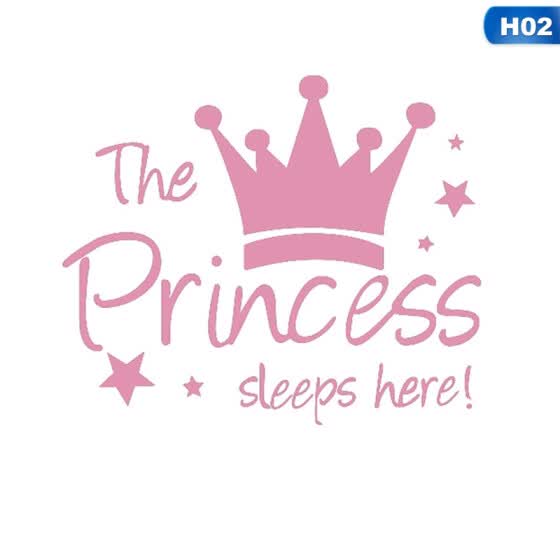 Shop Pink Princess Crown Wall Sticker Nursery Baby Girl Rooms Decal Mural Diy Decor Online From Best Wall Stickers Murals On Jd Com Global Site Joybuy Com