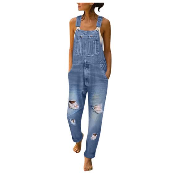 overalls ripped jeans