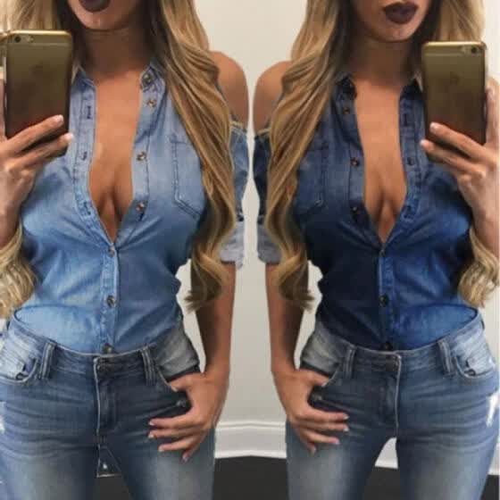sexy denim shirt