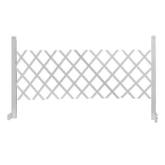 expanding portable fence wooden screen pet gate kid safety dog lawn patio garden